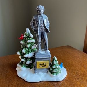 Department 56 “Statue of Mark Twain” Original Snow Village Ceramic Accessory